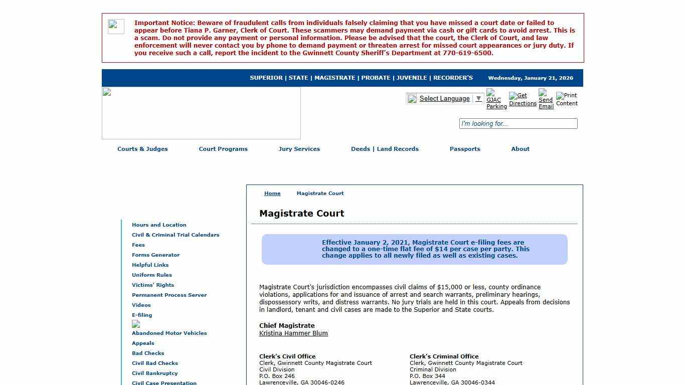 Gwinnett County Courts - Magistrate Court